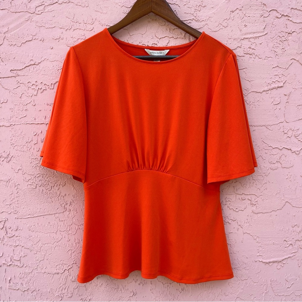 Banana Republic Orange Blouse Top Size Medium